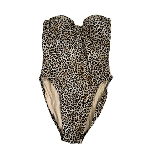 Norma Kamali Leopard Strapless One Piece Swimsuit - Picture 2 of 8